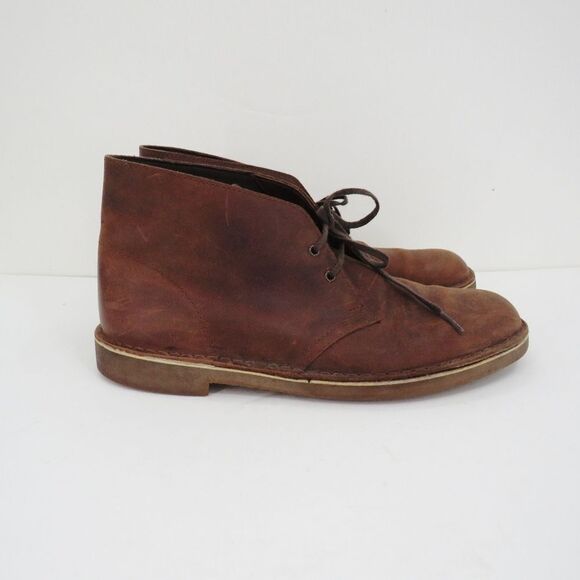 Clarks Mens Size 10M Bushacre Chukka Chestnut Brown Leather Classic Boots - Picture 3 of 15